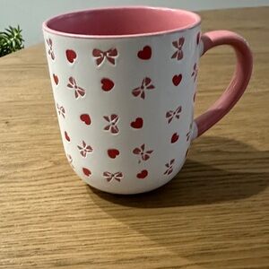 Pink and White Heart and Bows Mug
